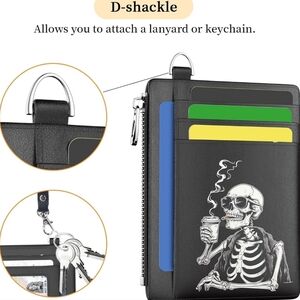 Black Wallet with Skeleton Design